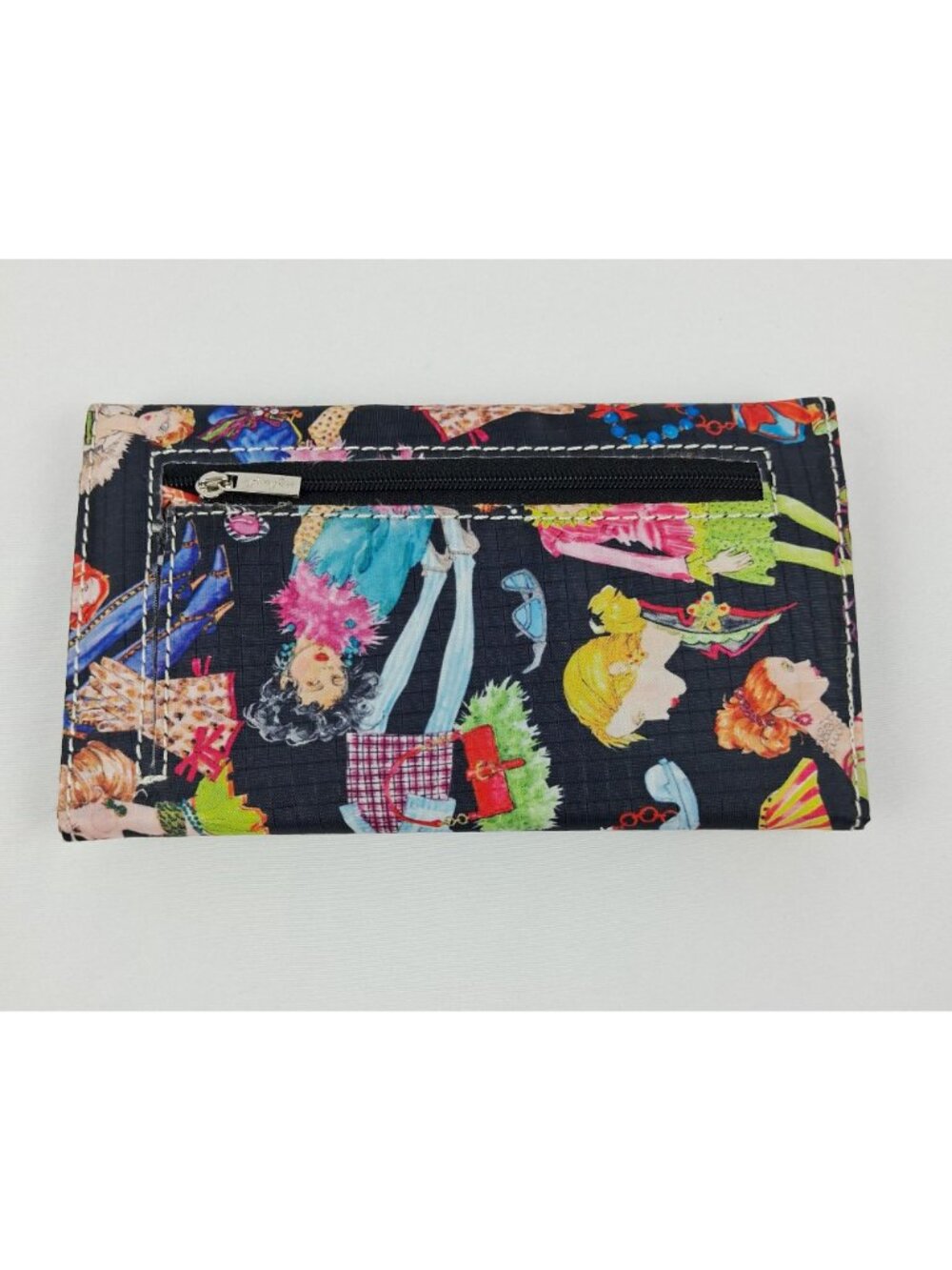 VTG Sydney Love Womens Black Multi-Color Wallet Fashion Graphics & Polka Dot Int - Picture 2 of 11